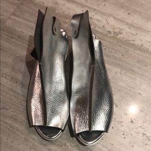Trippen Silver Wedge Sandal